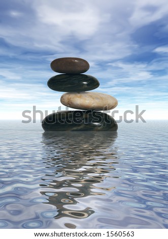 Pictures Of Rocks In The Ocean. stock photo : Balanced rocks in the ocean