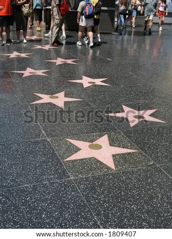 Hollywood Star Walk on Hollywood Stars On The Walk Of Fame In Los Angeles  California Stock