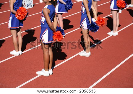 A group of cheerleader at the big football game