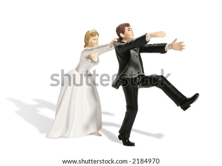  photo A funny figurine of a groom having second thought at his wedding
