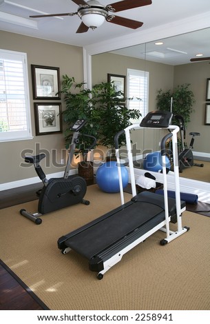 An exercise room inside a residential home