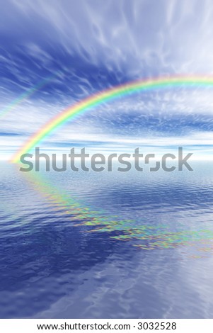 A beautiful rainbow over the open ocean