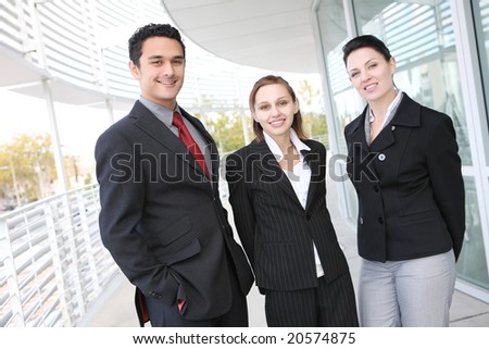 A young and diverse man and woman business team at office