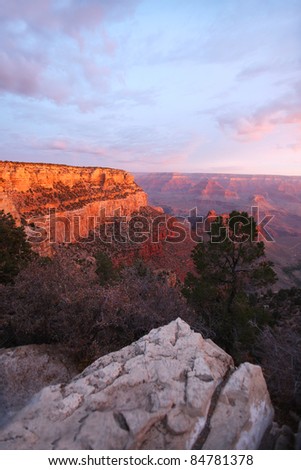 Sunset view of the Grand Canyon National Park