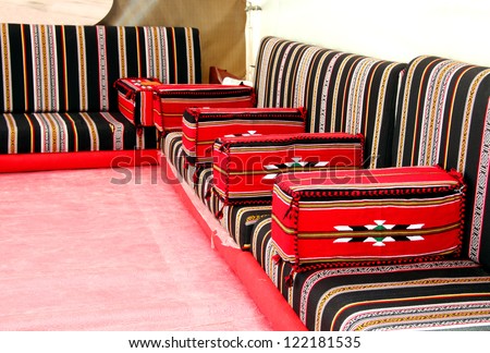 Traditional Arabian style seating arrangement