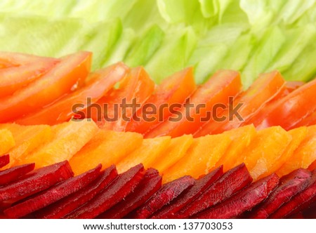 Closeup of fresh salad ingredient