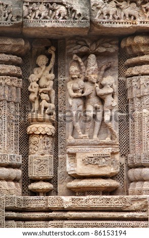Amatory sculptures at Sun temple Konark