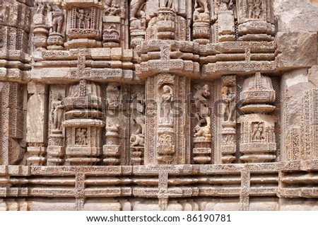 Marvellous fine art on sandstone at Sun Temple  Konark