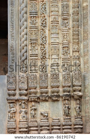 Beautiful carvings and designs on the frame of the main door, Sun Temple Konark