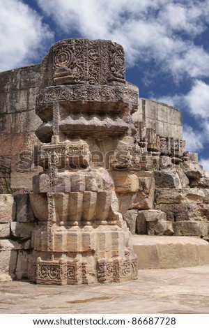 Fine stone work of Mayadevi Temple, Sun temple Complex