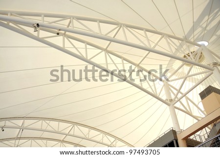 Roof supported by beam in grandstand, Bahrain International Circuit