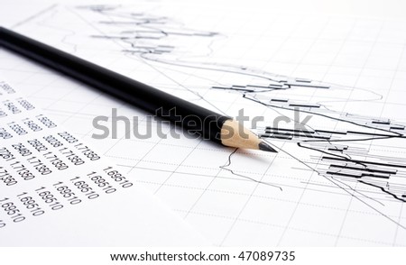 stock market trends and pencil