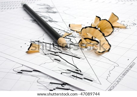 stock market trends and pencil