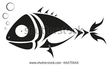 stock vector vector tattoo black fish
