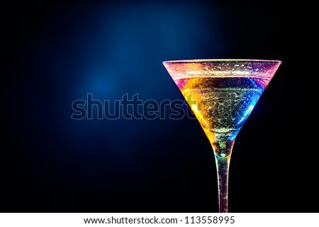 fresh coctail on the black background
