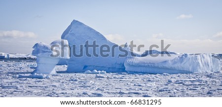 Antarctic iceberg in the snow