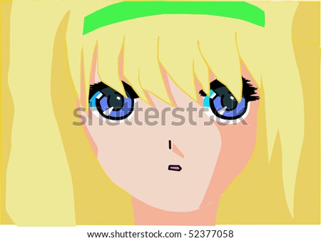 anime hair drawing. Vector anime drawing of a