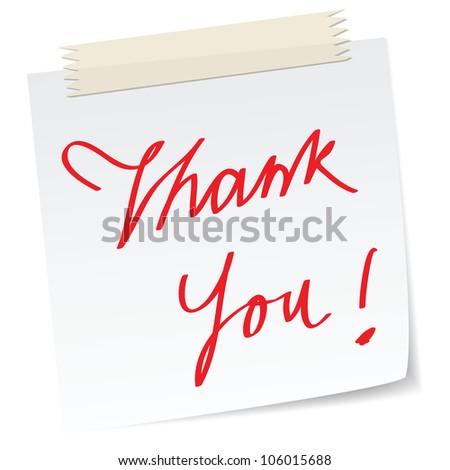 a thank you note message, with handwritten texts, for business concepts or customer service.