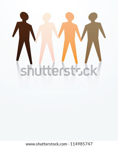 concept of men are equal with different skin color