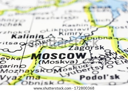 a close up shot of Moscow, capital of Russia.