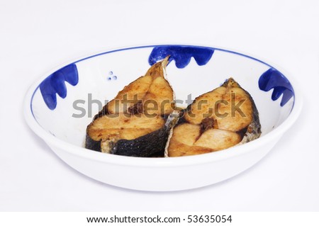 asian style deep fried fish slices, home cooked food.