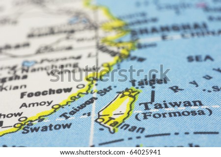 map of taiwan and asia. Taiwan Close Up On Map, Asia