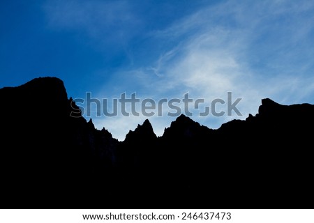 Troll mountains silhouette, Norway