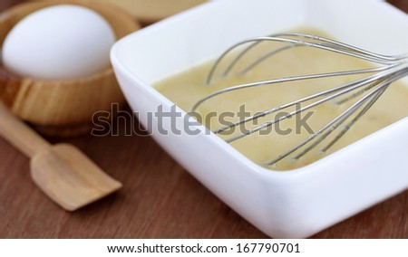 Egg beater in a kitchen for preparing meal