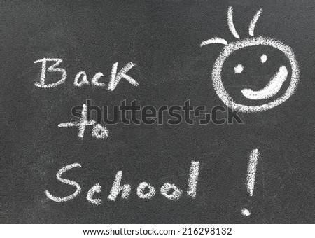 Back to School written in a black board by white chalk