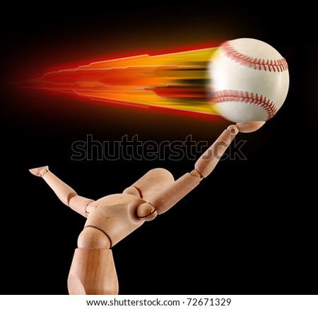Manikin catches speeding baseball with fiery streak