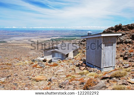 Backcountry hut in Tongariro national park, New Zealand