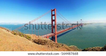 Golden Gate Bridge - A Suspension Bridge Spanning The Golden Gate, The Opening Of The San Francisco Bay Into The Pacific Ocean