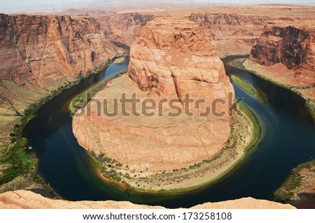 Horseshoe Bend - shaped meander of the Colorado River located near the town of Page, Arizona, in the United States