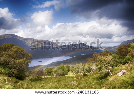Ireland landscape with hills