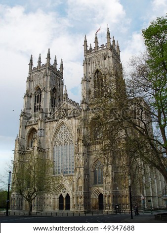 A view of York Minster in a cloudy day. largest gothic cathedral in Northern Europe. Yorkshire, England, UK