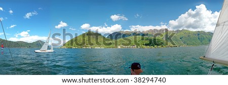 Lugano lake sailing