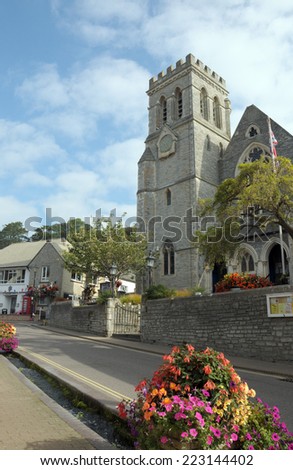 Church on high street at Beer in South Devon