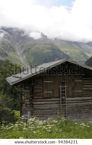 Swiss chalet in Lauterbrunnen Valley, Switzerland