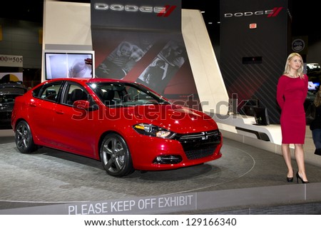 CHICAGO, IL - FEBRUARY 16: Dodge Dart 2013 car at the annual International auto-show, February 16, 2013 in Chicago, IL