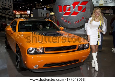 CHICAGO, IL - FEBRUARY 8: Dodge Challenger at the annual International auto-show, February 8, 2014 in Chicago, IL