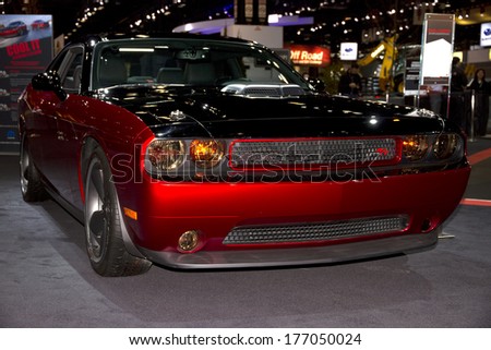 CHICAGO, IL - FEBRUARY 8: Dodge Challenger at the annual International auto-show, February 8, 2014 in Chicago, IL