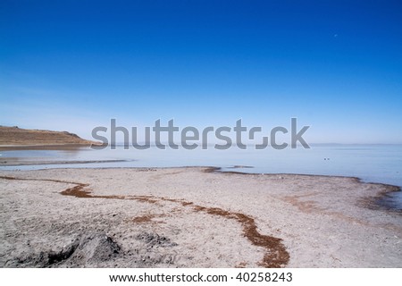 Salt Lake, the salty beach and clam water