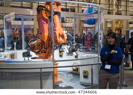 CHICAGO, IL - FEBRUARY 21: Ford's manufacturing robotic arm at the International auto-show, February 21, 2010 in Chicago, IL