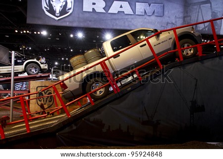 CHICAGO, IL - FEBRUARY 19: Dodge Ram performance test drive at the annual International auto-show, February 19, 2012 in Chicago, IL