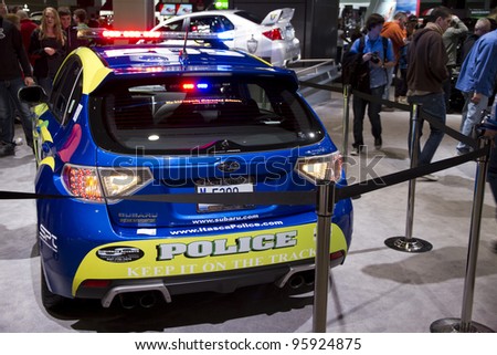 CHICAGO, IL - FEBRUARY 19: Subaru Police Interceptor at the annual International auto-show, February 19, 2012 in Chicago, IL