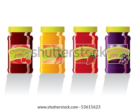 Isolated jam jars vector