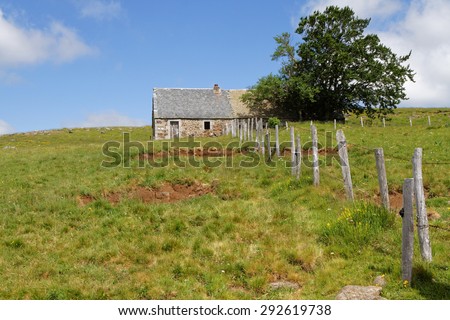Old farm, called Buron on the Plateau de l\'Aubrac