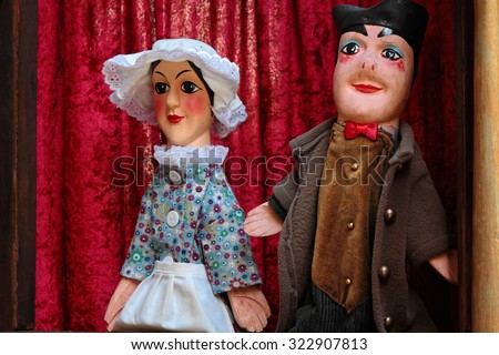 LYON, FRANCE, September 27, 2015 : Guignol is the main character in a puppet show which has come to bear his name (Theater of Guignol). It represents the workers in the silk industry of Lyon.