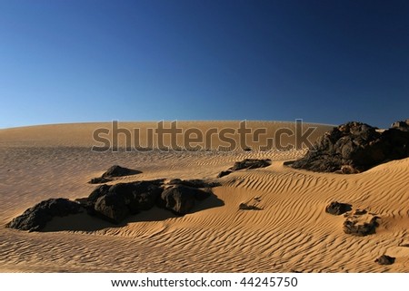 stock photo Hoggar Tassili Sahara desert South of Algeria