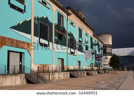 LYON, FRANCE - JULY 2 : The Confluent,  art exposition takes place in old factory buildings - July 2, 2010 in Lyon, France
